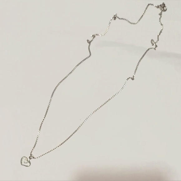 925 silver  necklace with cz 925 heart pendent - Picture 1 of 4